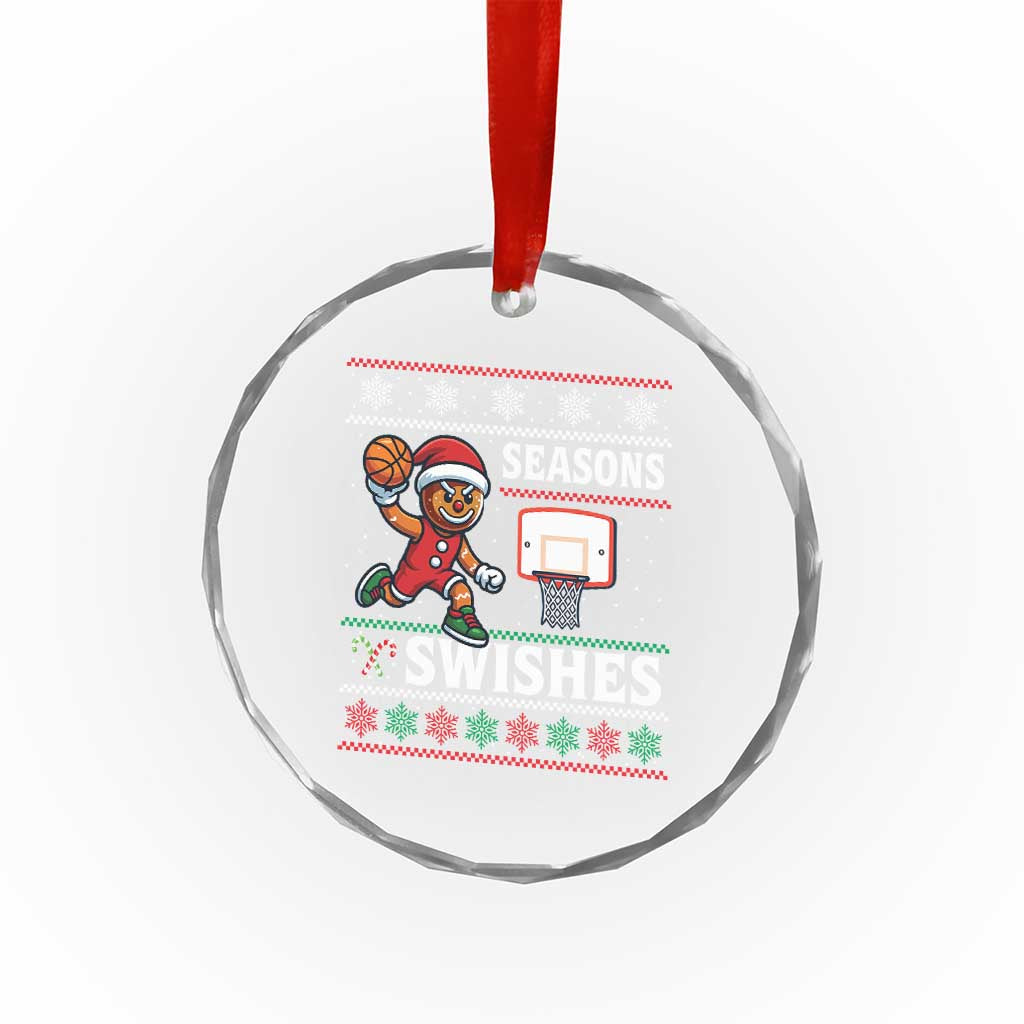 Seasons Swishes Crystal Glass Ornament Funny Gingerbread Basketball Christmas Gift TS12 Print Your Wear