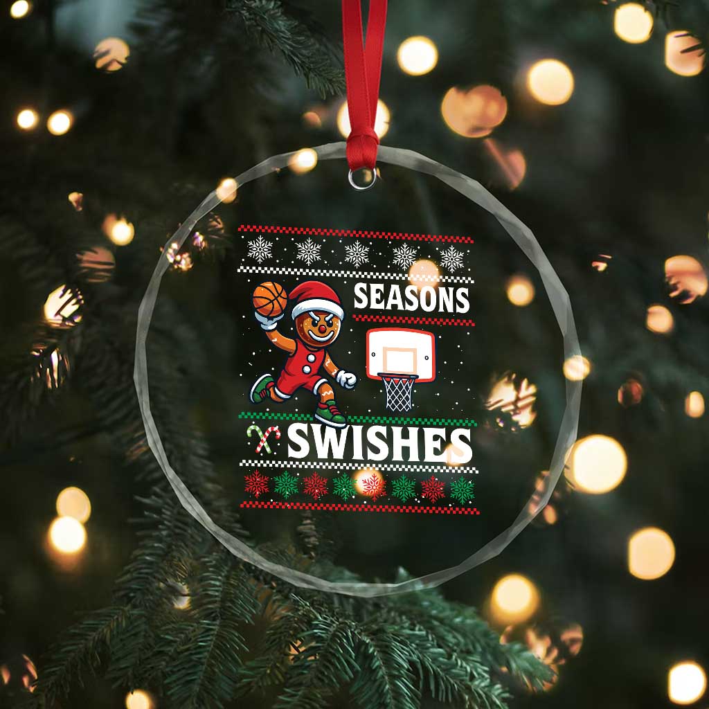 Seasons Swishes Crystal Glass Ornament Funny Gingerbread Basketball Christmas Gift TS12 Print Your Wear