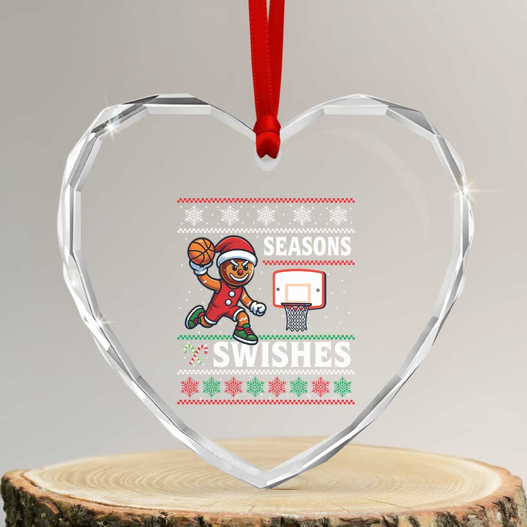 Seasons Swishes Heart Crystal Glass Ornament Funny Gingerbread Basketball Christmas Gift TS12 Transparent Glass 3'' Heart Print Your Wear