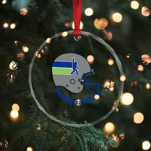 SeaSquatch Bigfoot Football Helmet Crystal Glass Ornament Seattle Sports Fan Pride