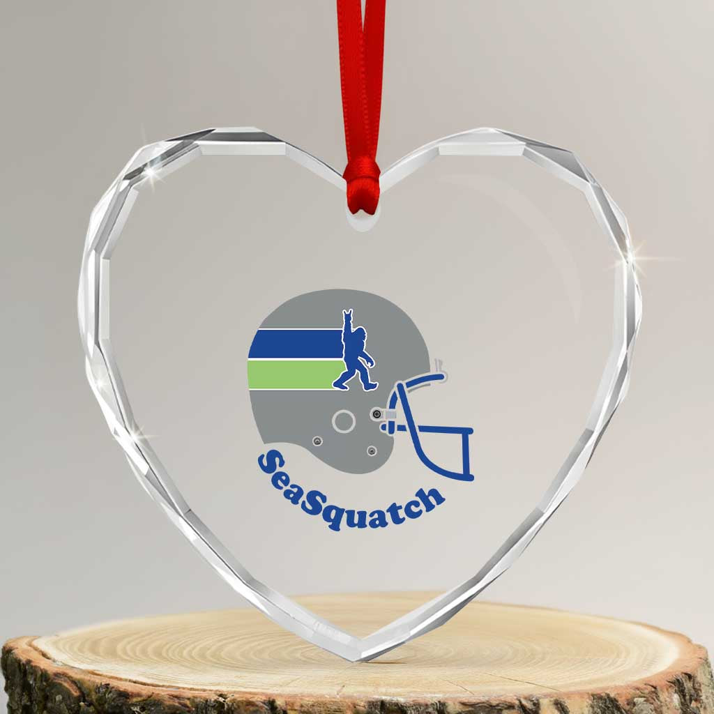 SeaSquatch Bigfoot Football Helmet Heart Crystal Glass Ornament Seattle Sports Fan Pride TS12 Transparent Glass 3'' Heart Print Your Wear