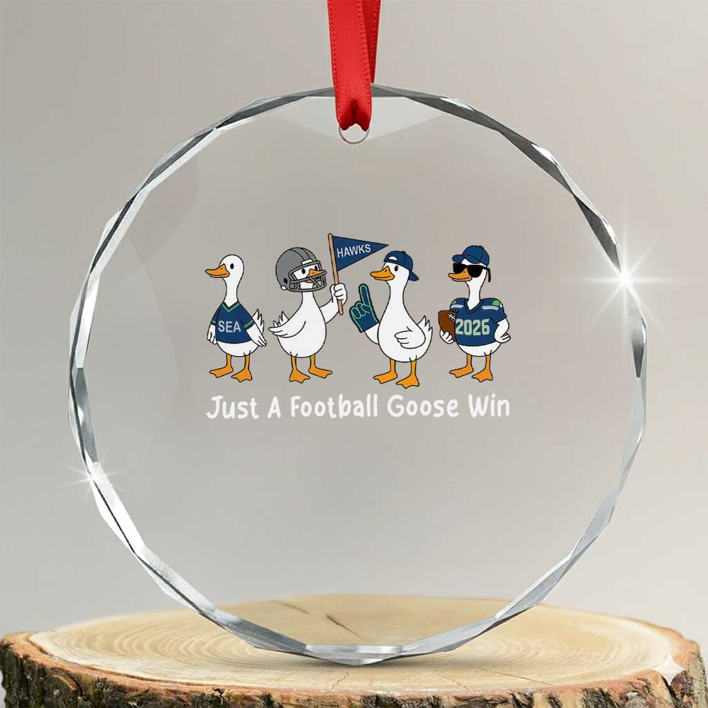 Seattle 2026 Crystal Glass Ornament Just A Football Goose Win TS14 Transparent Glass 3'' Circle Print Your Wear
