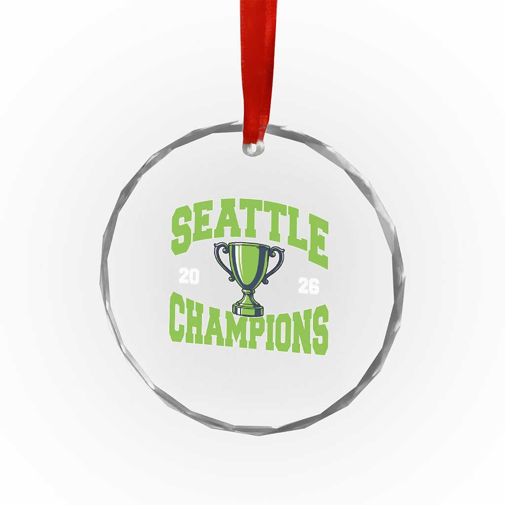 Seattle Champions 2026 Crystal Glass Ornament Retro Gameday Team Fan TS10 Print Your Wear