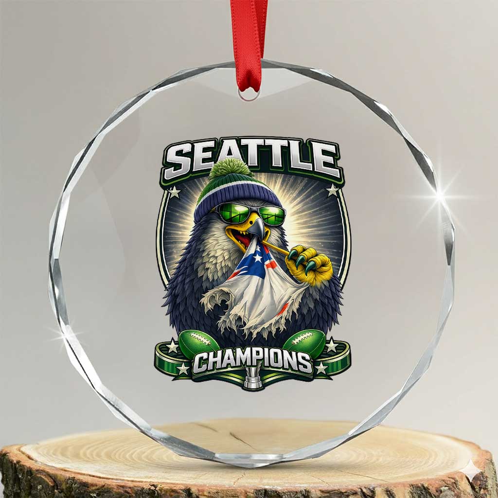 Seattle Champions Fan Pride Crystal Glass Ornament Football Fan Gift TS12 Transparent Glass 3'' Circle Print Your Wear