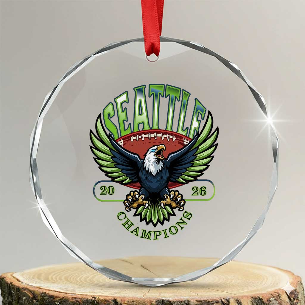 Seattle Champions Fan Pride Crystal Glass Ornament Gift For Football Lovers TS12 Transparent Glass 3'' Circle Print Your Wear