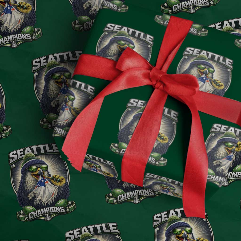 Seattle Champions Fan Pride Wrapping Paper Roll Football Fan Gift TS12 Green Print Your Wear
