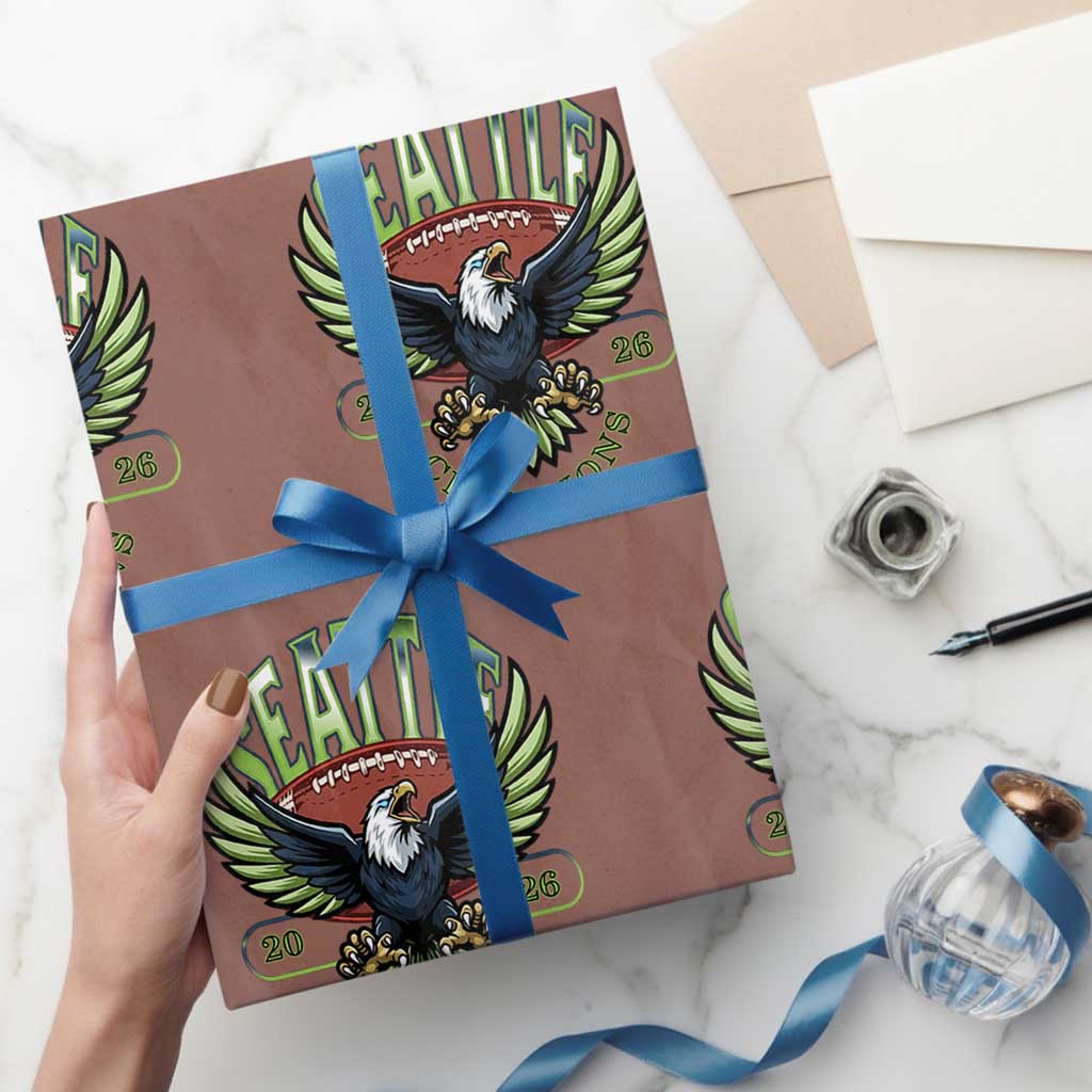 Seattle Champions Fan Pride Wrapping Paper Roll Gift For Football Lovers TS12 Mocha Print Your Wear