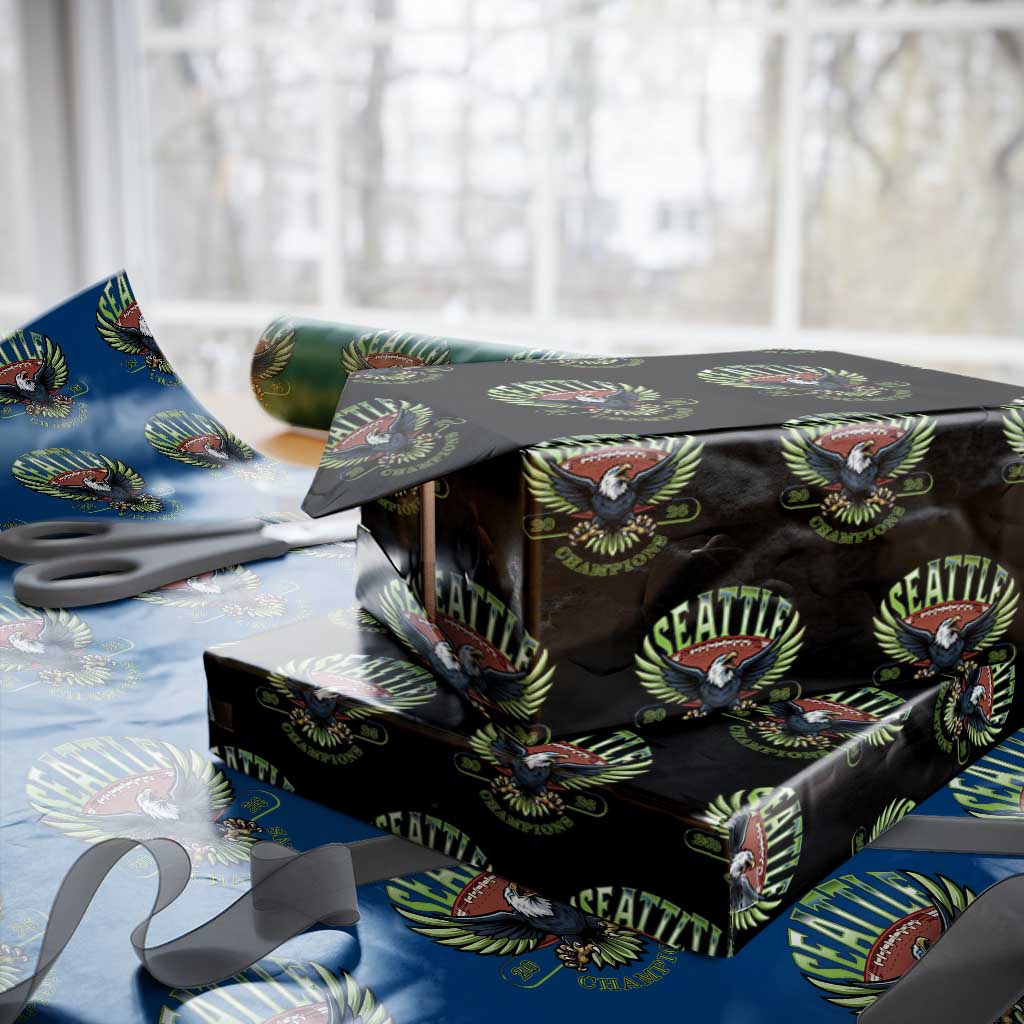 Seattle Champions Fan Pride Wrapping Paper Roll Gift For Football Lovers TS12 Black Print Your Wear