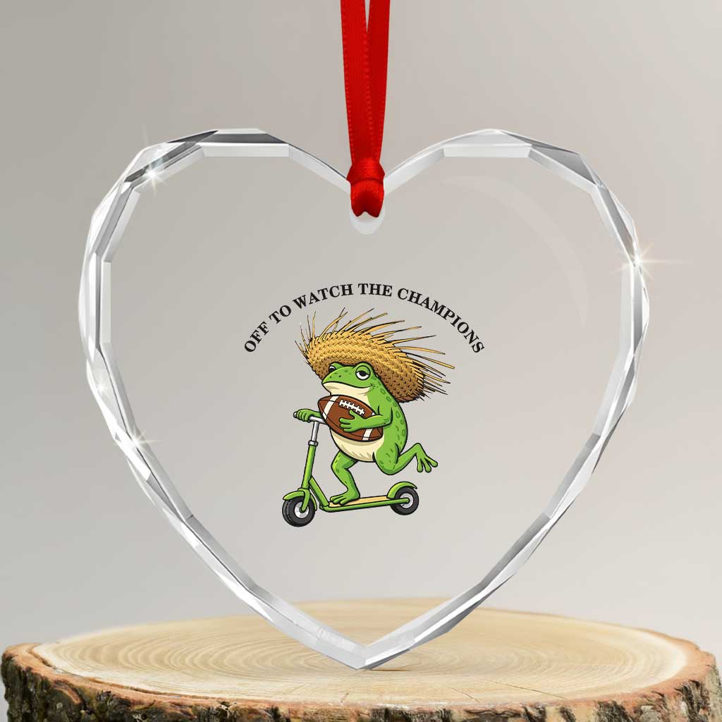 Seattle Championship 2026 Heart Crystal Glass Ornament Funny Frog Football TS14 Transparent Glass 3'' Heart Print Your Wear