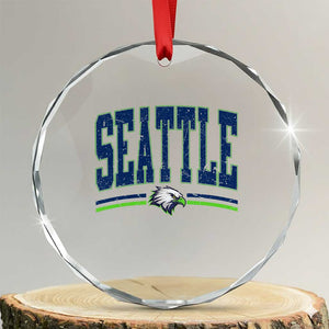 Seattle City Pride Crystal Glass Ornament Vintage Game Day Sports Fan Style TS02 Transparent Glass 3'' Circle Print Your Wear