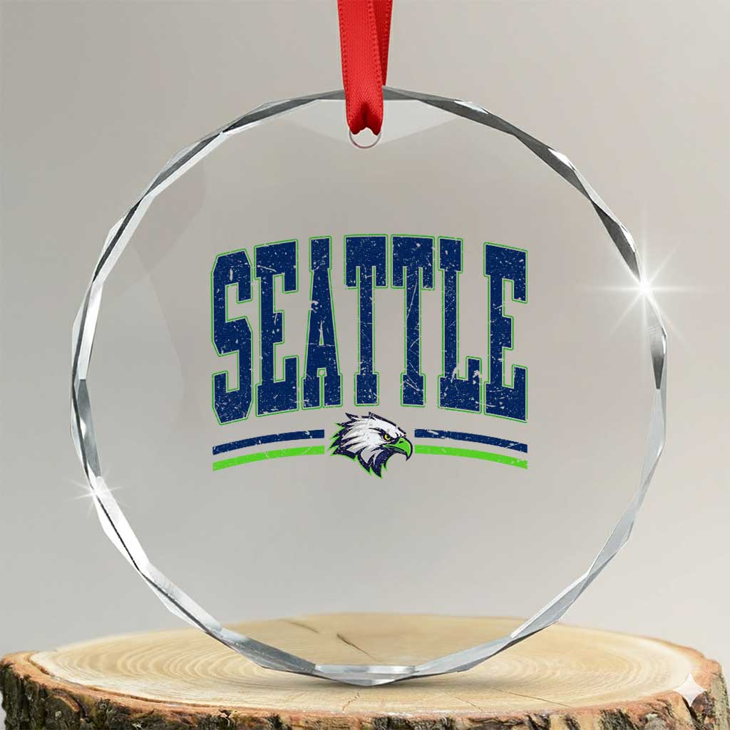 Seattle City Pride Crystal Glass Ornament Vintage Game Day Sports Fan Style TS02 Transparent Glass 3'' Circle Print Your Wear