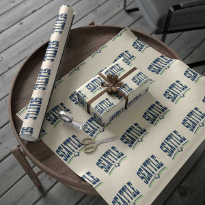 Seattle City Pride Wrapping Paper Roll Vintage Game Day Sports Fan Style TS02 Beige Print Your Wear