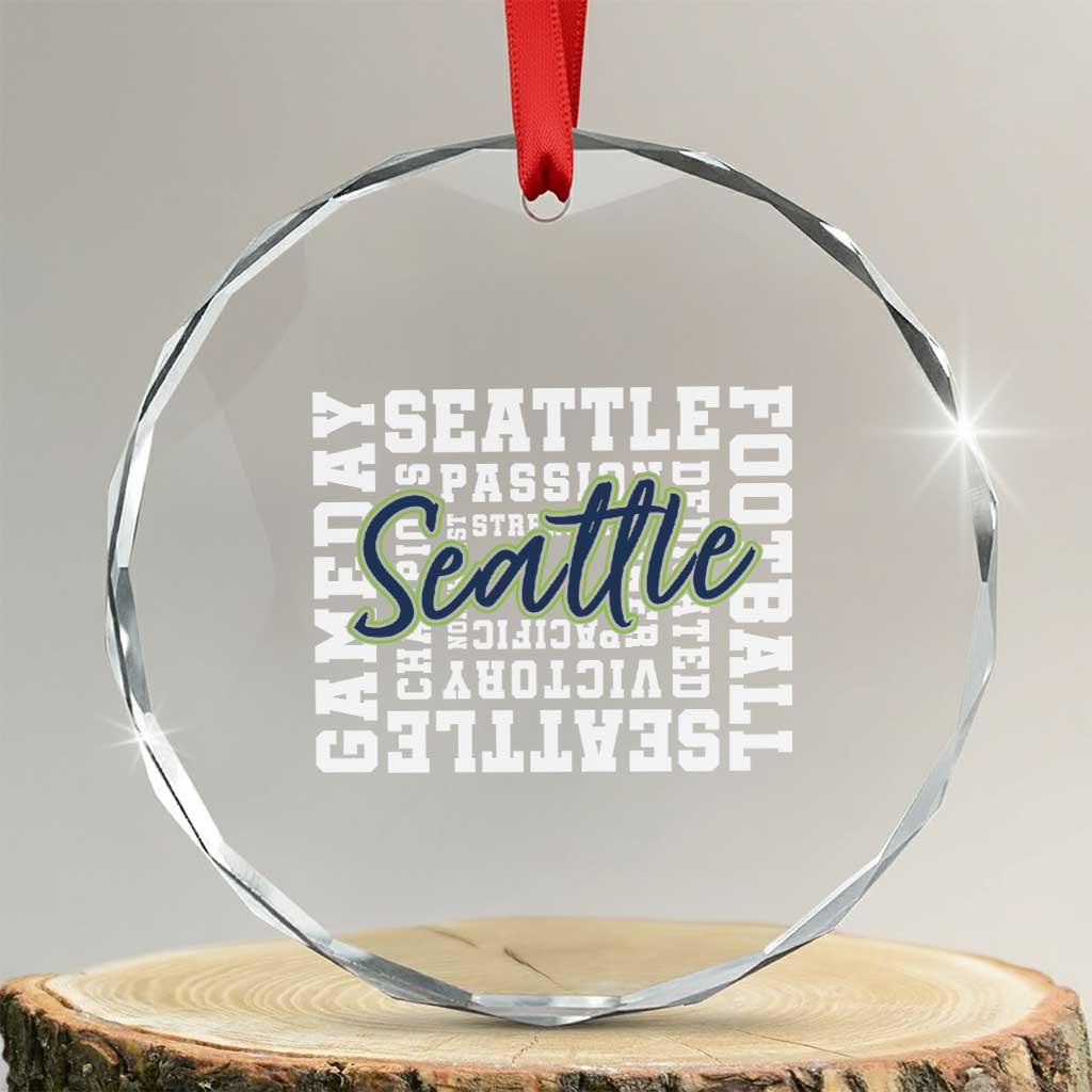 Seattle Emerald City Pride Crystal Glass Ornament Football Fan Game Day Gift TS12 Transparent Glass 3'' Circle Print Your Wear