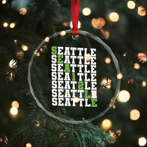 Seattle Fan 12 Athletic Number Crystal Glass Ornament City Football Game Day TS11 Print Your Wear