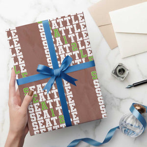 Seattle Fan 12 Athletic Number Wrapping Paper Roll City Football Game Day TS11 Mocha Print Your Wear