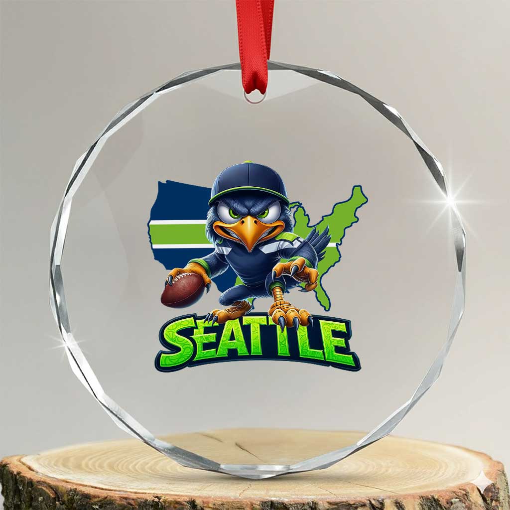 Seattle Fan Pride Crystal Glass Ornament Gift For Sports Lover TS12 Transparent Glass 3'' Circle Print Your Wear