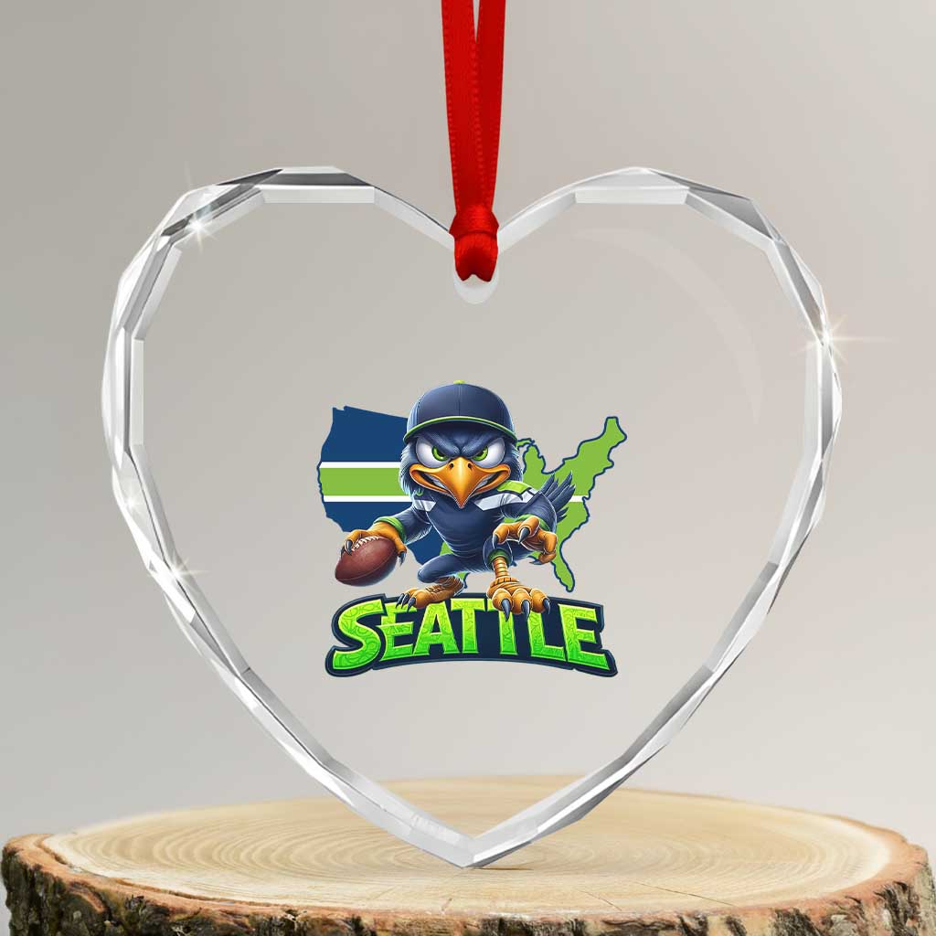 Seattle Fan Pride Heart Crystal Glass Ornament Gift For Sports Lover TS12 Transparent Glass 3'' Heart Print Your Wear