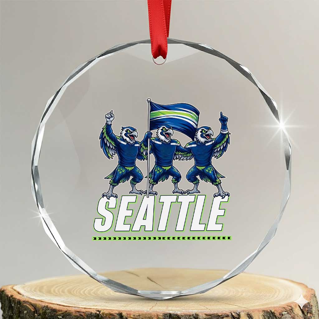 Seattle Fan Pride Victory Celebration Crystal Glass Ornament Gift For Sports Lovers TS12 Transparent Glass 3'' Circle Print Your Wear