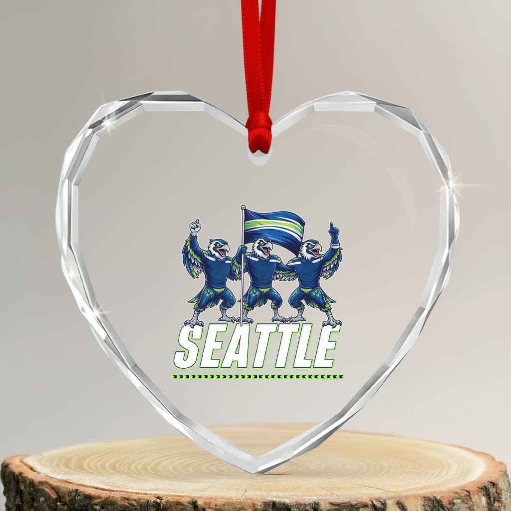 Seattle Fan Pride Victory Celebration Heart Crystal Glass Ornament Gift For Sports Lovers TS12 Transparent Glass 3'' Heart Print Your Wear