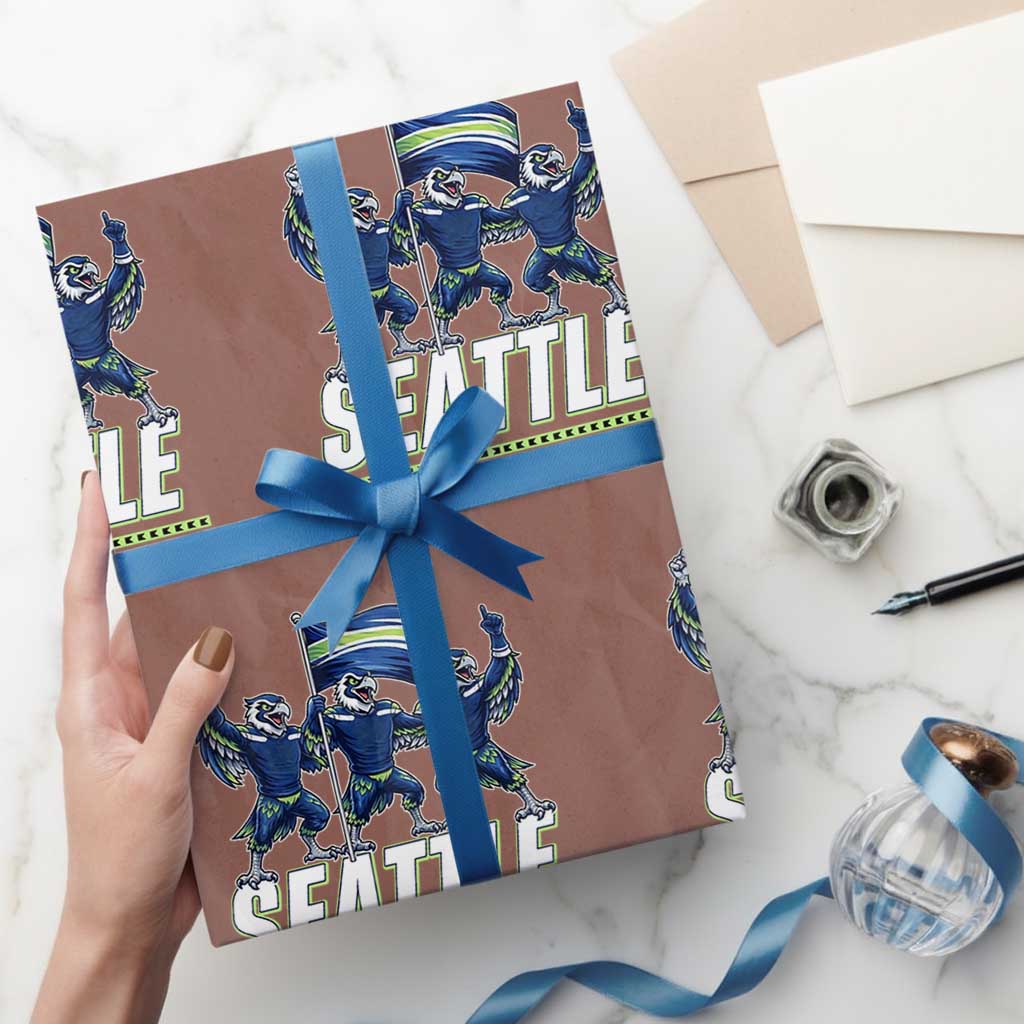 Seattle Fan Pride Victory Celebration Wrapping Paper Roll Gift For Sports Lovers TS12 Mocha Print Your Wear