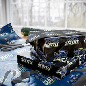 Seattle Fan Pride Victory Celebration Wrapping Paper Roll Gift For Sports Lovers TS12 Black Print Your Wear