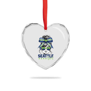 Seattle Girl Heart Crystal Glass Ornament Funny Sport Fan Game Day Messy Bun TS11 Print Your Wear
