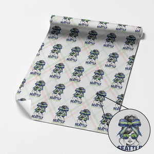 Seattle Girl Wrapping Paper Roll Funny Sport Fan Game Day Messy Bun TS11 Christmas Plaid Print Your Wear