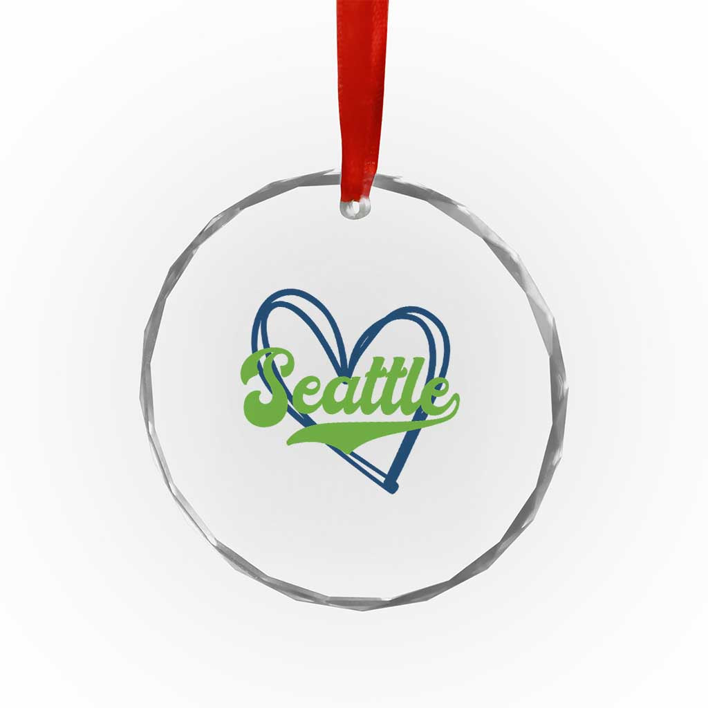Seattle Heart Blue and Green Game Day Sports Fan Crystal Glass Ornament TS02 Print Your Wear