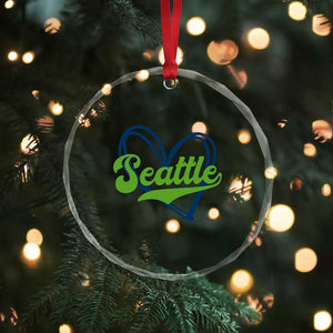 Seattle Heart Blue and Green Game Day Sports Fan Crystal Glass Ornament TS02 Print Your Wear