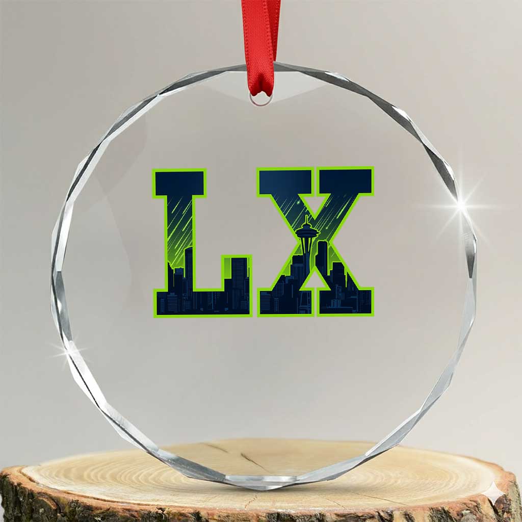 Seattle LX Game Day Washington Space Needle Skyline Crystal Glass Ornament TS11 Transparent Glass 3'' Circle Print Your Wear
