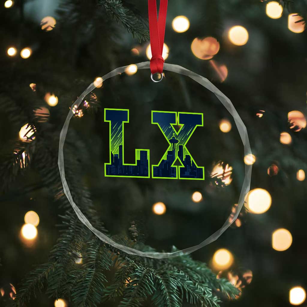 Seattle LX Game Day Washington Space Needle Skyline Crystal Glass Ornament TS11 Print Your Wear