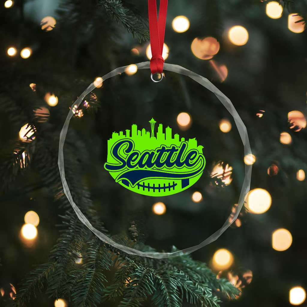 Seattle Pride Skyline Football Lover Crystal Glass Ornament Game Day Sports Fan TS02 Print Your Wear
