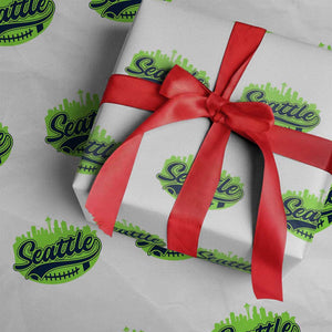 Seattle Pride Skyline Football Lover Wrapping Paper Roll Game Day Sports Fan TS02 White Print Your Wear