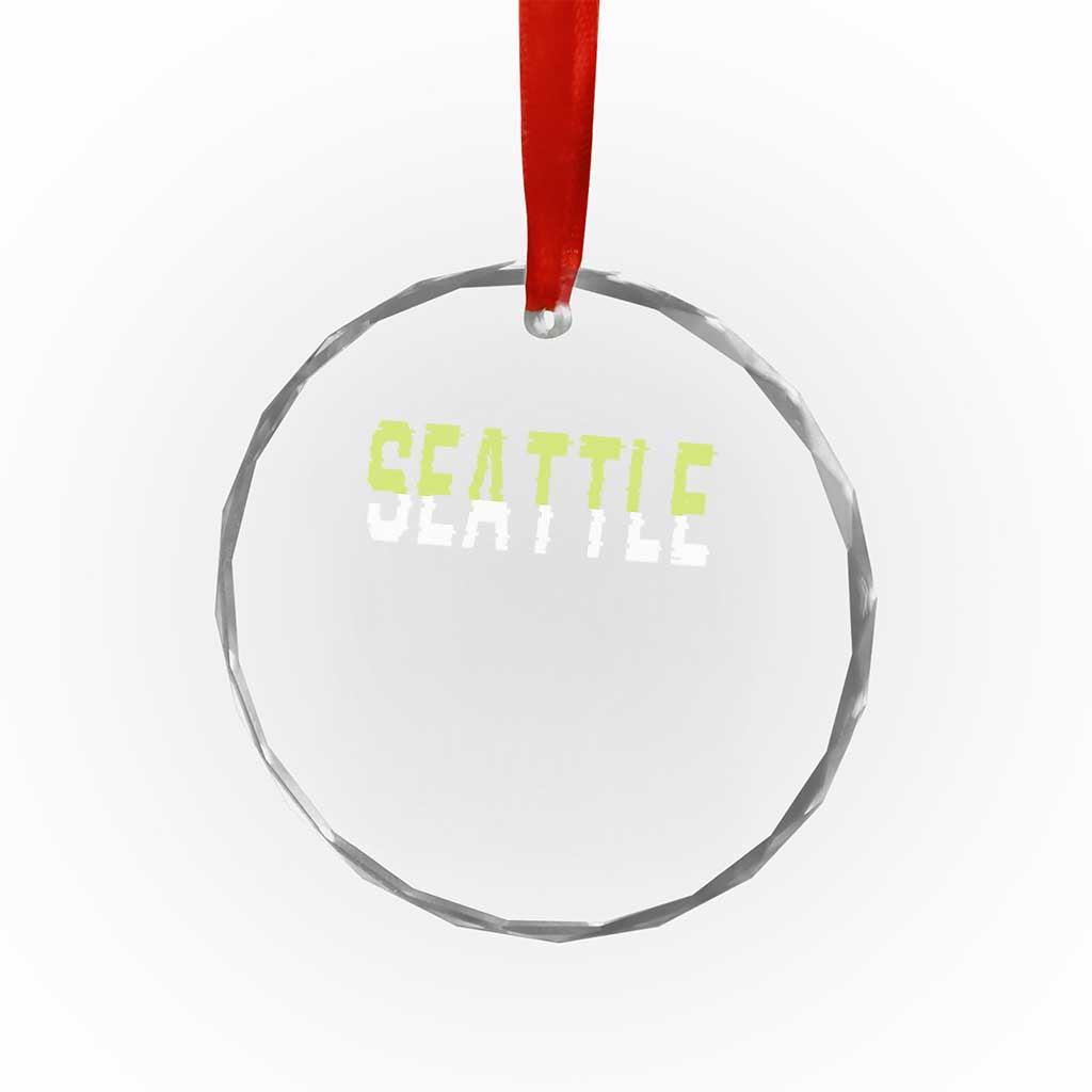 Seattle Retro Glitch Fan Gift Crystal Glass Ornament Proud Northwest 12s Fan TS12 Print Your Wear
