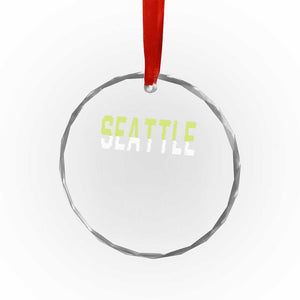 Seattle Retro Glitch Fan Gift Crystal Glass Ornament Proud Northwest 12s Fan TS12 Print Your Wear