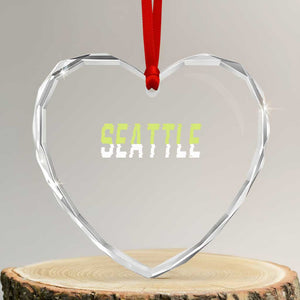 Seattle Retro Glitch Fan Gift Heart Crystal Glass Ornament Proud Northwest 12s Fan TS12 Transparent Glass 3'' Heart Print Your Wear