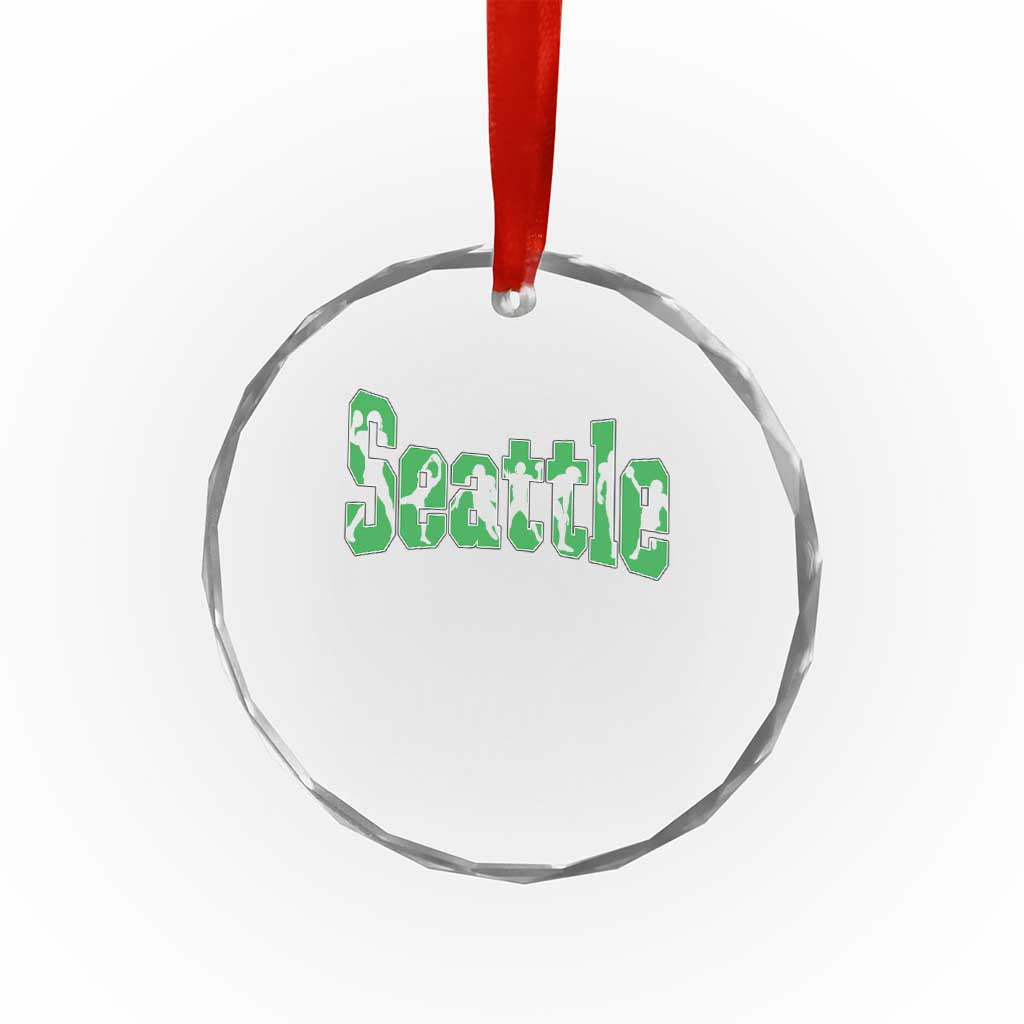 Seattle Sports Player Silhouette Crystal Glass Ornament Gift For Football Lovers