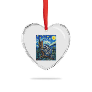 Seattle Trash Panda Starry Night Graphic Heart Crystal Glass Ornament Funny Short King Raccoon
