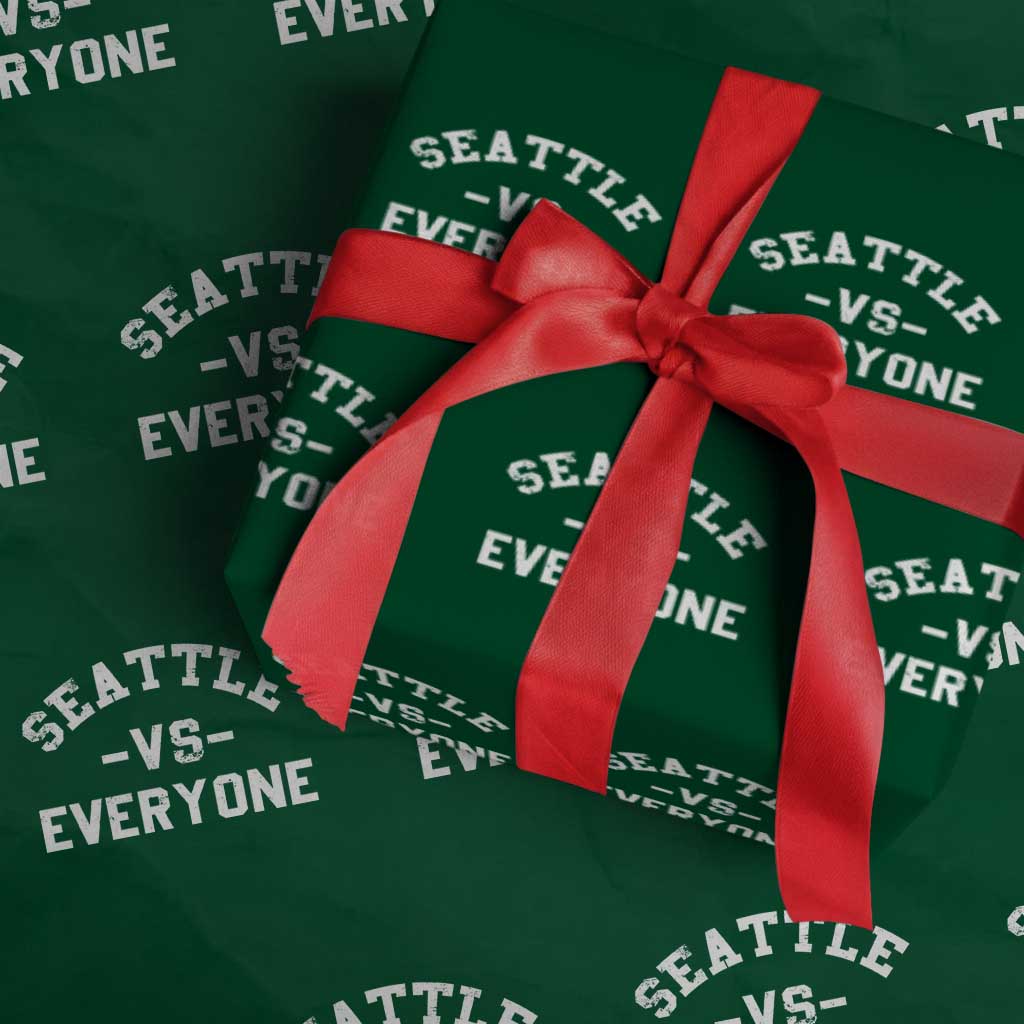 Seattle Vs Everyone Wrapping Paper Roll Vintage Distressed Jersey Football Game Day TS11 Green Print Your Wear