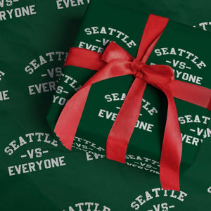 Seattle Vs Everyone Wrapping Paper Roll Vintage Distressed Jersey Football Game Day TS11 Green Print Your Wear