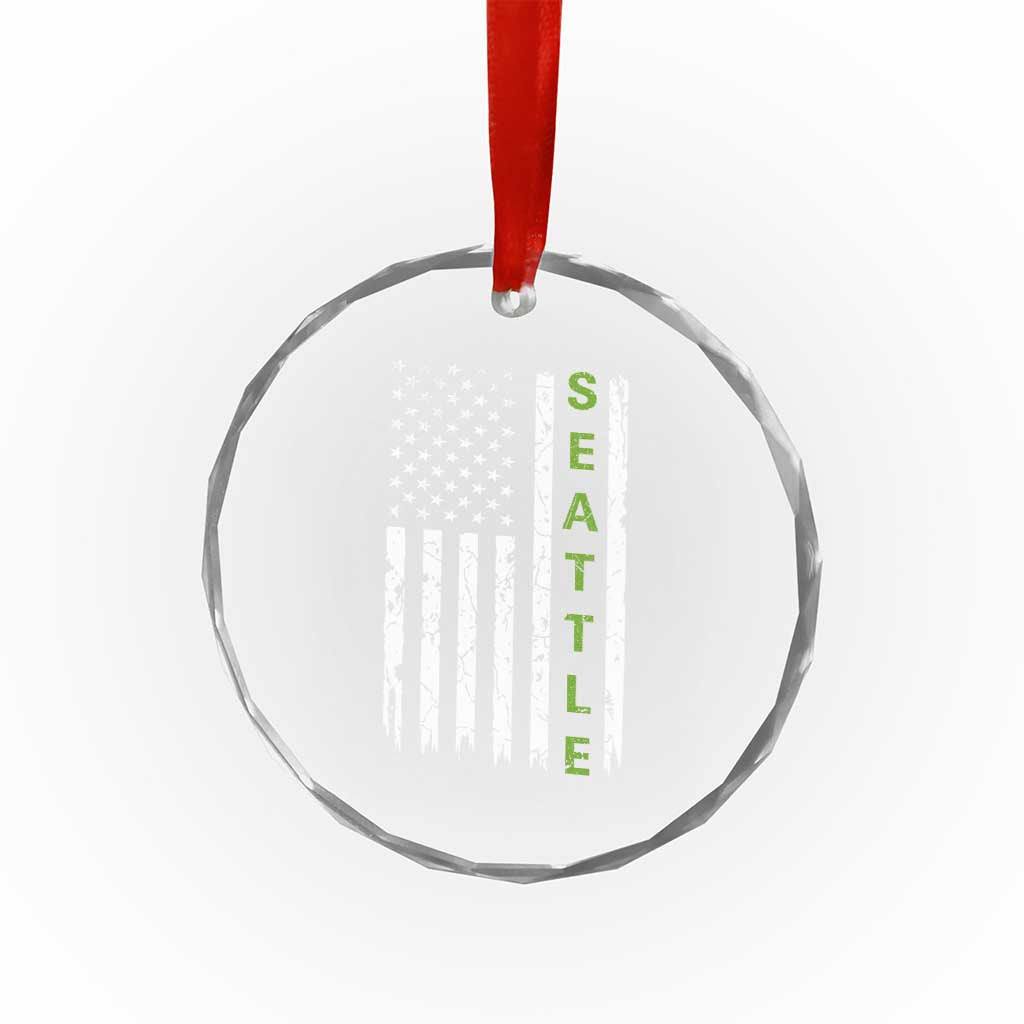 Seattle With American Flag Fan Pride Crystal Glass Ornament Gift For Sports Lovers TS12 Print Your Wear