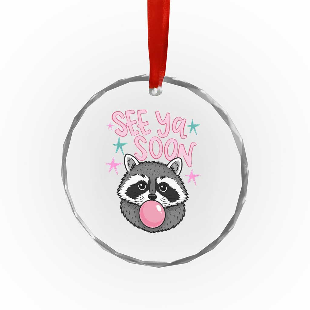 See Ya Soon Crystal Glass Ornament Funny Raccoon Summer Last Day Of School TS14 Print Your Wear