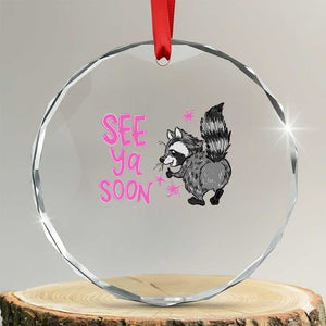 See Ya Soon Raccoon Crystal Glass Ornament Funny Last Day Of School TS14 Transparent Glass 3'' Circle Print Your Wear