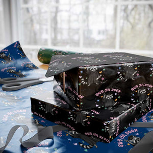 See Ya Soon Raccoon Wrapping Paper Roll Funny Raccoon Graduation 2026 TS14 Black Print Your Wear
