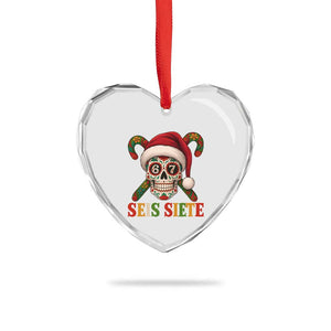 Seis Siete Christmas Meme Heart Crystal Glass Ornament Sugar Skull 67 Santa Hat Candy Canes TS02 Print Your Wear