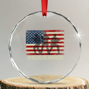 Send Barron Crystal Glass Ornament Vintage American Flag Soldier Hashtag Internet Meme TS14 Transparent Glass 3'' Circle Print Your Wear