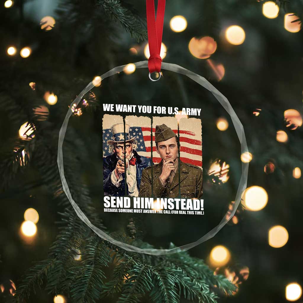 Send Barron Crystal Glass Ornament We Want You For US Army TS14 Print Your Wear