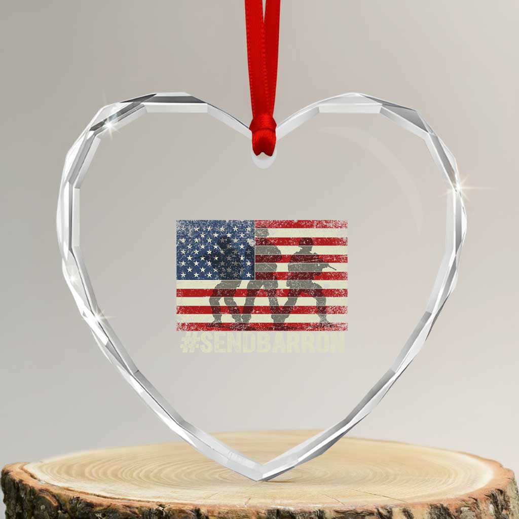 Send Barron Heart Crystal Glass Ornament Vintage American Flag Soldier Hashtag Internet Meme TS14 Transparent Glass 3'' Heart Print Your Wear