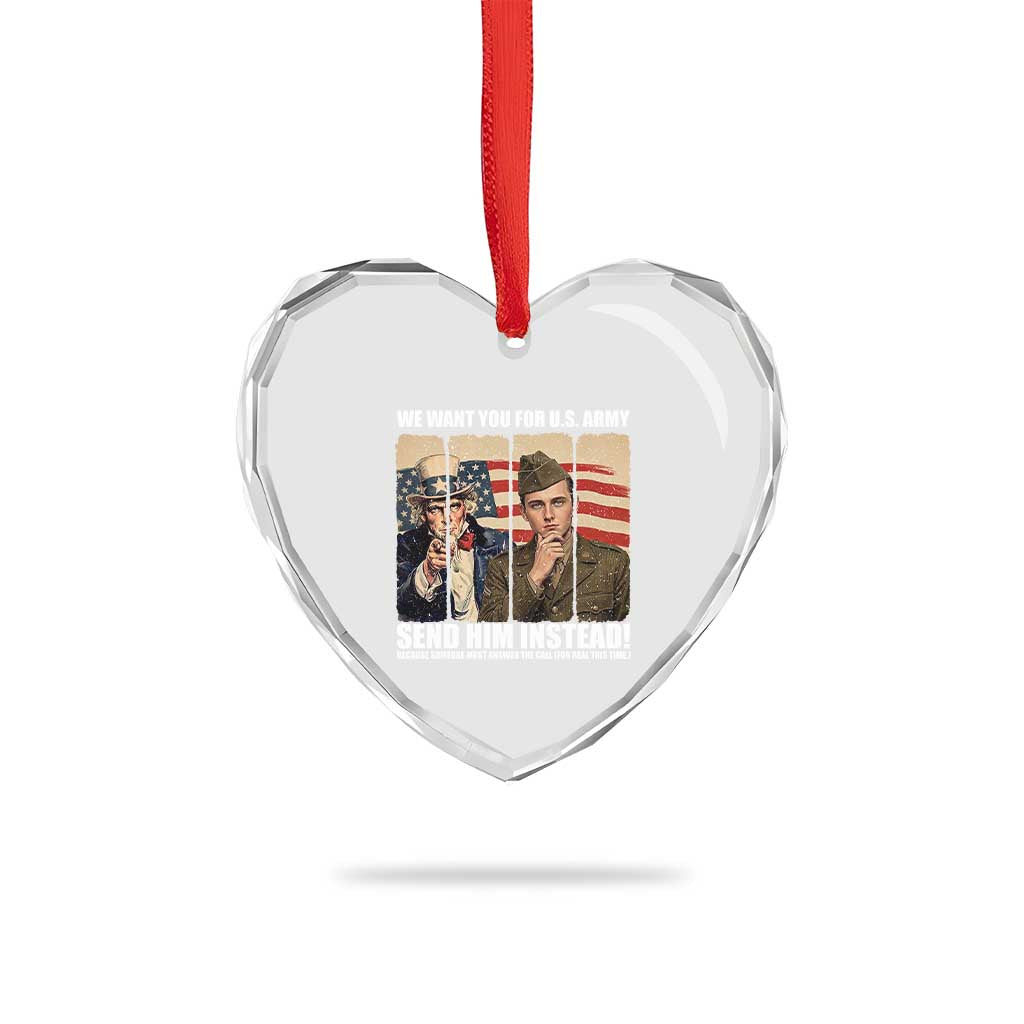 Send Barron Heart Crystal Glass Ornament We Want You For US Army TS14 Print Your Wear