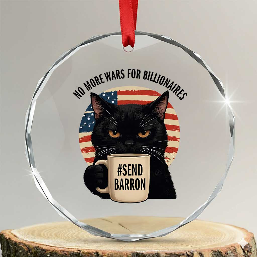 Send Barron Meme Crystal Glass Ornament Funny Cat Sarcastic Political TS14 Transparent Glass 3'' Circle Print Your Wear